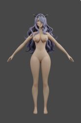 1girls 3d ass_visible_through_thighs breasts camilla_(fire_emblem) female fire_emblem fire_emblem_fates lipstick long_hair model model_sheet naked nintendo nipples nude purple_eyes purple_hair pussy sapakijoe solo vagina
