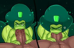 2021 :>= angry angry_fellatio black_body blowjob breasts cartoon_network deepthroat demantoid_(steven_universe) fellatio female gem_(species) green_skin huge_cock human human_penetrating madheaven male nervous oral penis shortstack steven_universe steven_universe:_unleash_the_light unseen_male_face