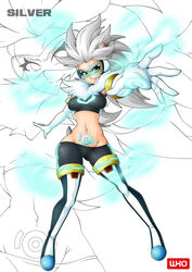 big_breasts blue-tinted_eyewear cleavage clothed_female clothing gloves goggles hourglass_figure humanized long_hair psychokinesis pubic_tattoo rule_63 silver_hair silver_the_hedgehog sonic_(series) spiky_hair tattoo thick_thighs thigh_strap thighhigh_boots tight_clothing tight_fit tinted_eyewear visor wide_hips witchking00