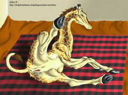 athus bridget_(the_wild) female female_only feral giraffe nude pussy raised_leg solo tagme the_wild