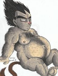 2009 cowcat44 dragon_ball dragon_ball_z male male_only male_pregnancy mpreg nude solo straight_hair tagme vegeta what