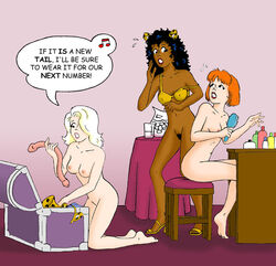 archie_comics ass breasts by_chance dressing_room hanna-barbera josie_and_the_pussycats josie_mcoy melody_valentine nipples nude pussy sex_toys underwear valerie_brown