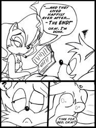 anthro archie_comics black_and_white breasts ccn chadthecartoonnut comic dialogue female furry male mobian_(species) sally_acorn sega smoking sonic_(series) sonic_satam sonic_the_hedgehog_(archie) sonic_the_hedgehog_(comics) sonic_the_hedgehog_(series) tails