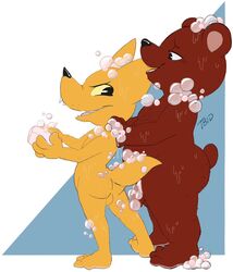 angus_(nitw) ass backsack balls fur gregg_(nitw) night_in_the_woods shower