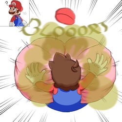 1boy 1girls 2koma ass ass_in_dress ass_on_face big_ass big_butt brap brown_hair bubble_ass bubble_butt clothed clothing comic dress fard fart fart_fetish farting farting_in_face female female/male full_body hat hip_attack huge_ass large_ass male mario mario_(series) motion_lines nintendo peach_bomber pink_dress princess_peach protorepulsive repulsiveproto simple_background smothering super_smash_bros. white_background