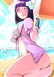 1girls 2boys 2girls aika_(artist) ass background_characters beach big_breasts bikini bikini_bottom bikini_top blue_hair bob_cut boruto:_naruto_next_generations cleavage clothed clothing cute family female female_focus hair_flower hyuuga_hinata jacket kawaki large_breasts legs legs_together looking_at_viewer male mature mature_female medium_hair milf naruto naruto_(series) ocean open_mouth outdoors outside revealing_clothes shoulder_length_hair shounen_jump sideboob sitting smile smiling solo_focus swimsuit thick_thighs thighs uzumaki_boruto uzumaki_himawari voluptuous white_bikini white_swimsuit