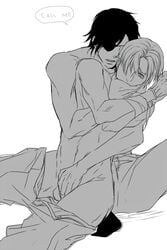 blush domination heshikiri_hasebe male male_only penis shokudaikiri_mitsutada touching yaoi