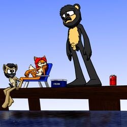 aroused beach bear bisexual cum erection fan_character fish fox hyena imminent_sex lesitsa meme misha misha_and_lesitsa nervous nude_beach nude_female nude_male oc pier product_parody russianbear_(artist) simple_background smug sonic_(series) sonic_fan_characters