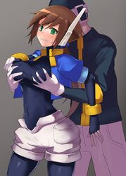 1boy 1girls aile artist_request female groping groping_breasts groping_from_behind mega_man mega_man_zx mega_man_zx_advent sexual_assault tagme