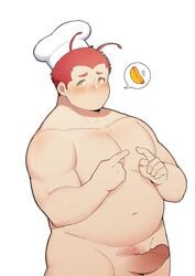 fat_man gay horny hot_dog humanized jollibee jollibee_(mascot) male plain_background