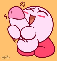 balls big_balls big_penis big_testicles blush closed_eyes handjob huge_balls huge_cock huge_testicles kirby kirby_(series) male male_only masturbation nintendo penis pink_body pink_skin red_feet solo solo_male testicles yungknight