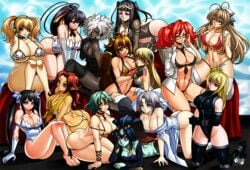 14girls 6+girls akeno_himejima amagi_brilliant_park angel ass big_ass big_breasts bikini bikini_bottom bikini_top black_hair blazblue blonde_hair bubble_ass bubble_butt busty cartoony cleavage clothing cremia crossover dark-skinned_female dark_skin demon demon_girl dungeon_ni_deai_wo_motomeru_no_wa_machigatteiru_darou_ka fallen_angel female female_only fire_emblem fire_emblem_awakening god goddess greek_mythology green_eyes green_skin hestia_(danmachi) high_school_dxd hikage_(senran_kagura) hourglass_figure huge_breasts human humanoid indigo_hair jadenkaiba legs light-skinned_female light_skin makoto_nanaya malon minette_(skullgirls) miss_monday_(ninja_gaiden) multiple_girls mythology nancy_lee ninja_gaiden ninja_slayer no_more_heroes noel_vermillion pigtails ponytail purple_eyes senran_kagura senran_kagura_(series) sento_isuzu shinobu_jacobs short_hair skullgirls super_pochaco super_sonico tharja_(fire_emblem) the_legend_of_zelda thick_legs thick_thighs thighs upper_body voluptuous white_hair yaiba:_ninja_gaiden_z yumi_(senran_kagura)