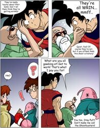 bishoujo_senshi_sailor_moon blonde_hair clothing comic dragon_ball dragon_ball_z glasses goku male/female master_roshi muscular muscular_male sailor_moon saiyan son_goku sulca usagi_tsukino