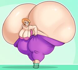 1girls ass ass_expansion big_ass big_breasts breasts cleavage expansion eyewear fat_ass female female_focus female_only giant_ass gigantic_ass glasses huge_ass huge_breasts huge_hips human hyper hyper_ass hyper_hips large_ass looking_back massive_ass pants pants_down purple_pants solo solo_female solo_focus thick_ass thick_thighs voluptuous wide_hips winterwarning yoga_pants