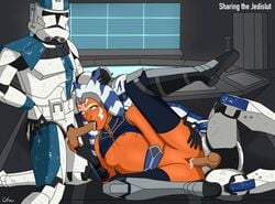 1female 1girl2boys 1girls 2021 2boys 2boys1girl 2males 501st_clone_trooper ahsoka_tano alien armor armored_male artist_name ass background blue_clothing blue_eyes boots bottomless breasts captain_howzer captain_rex caption clone_trooper clone_wars clothed clothed_male clothing color cptn_xxx crossover detailed_background english_text eyelashes facial_markings female fingerless_gloves footwear gloves hand_on_hip head_grab headband helmet holding_another's_head holding_head hologram human humanoid indoors interspecies jedi kneeling lekku male mmf_threesome mostly_clothed mostly_clothed_male mostly_nude mostly_nude_female nipple orange_skin partially_clothed partially_clothed_female pauldron penis penis_out saliva shirt_up shoes small_breasts socks soldier spitroast spooning spread_legs star_destroyer star_wars star_wars:_the_clone_wars tan-skinned_male testicle_grab testicles text the_bad_batch the_clone_wars:_season_seven thighhighs threesome togruta vaginal vaginal_penetration vaginal_sex vambraces veiny_penis venator-class_star_destroyer white_clothing