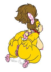 2018 accessory aliasing anthro anus ass big_ass big_breasts big_butt big_hair blue_eyes bracelet breasts brown_hair chubby_anthro chubby_female colored curvy_figure digital_drawing_(artwork) digital_media_(artwork) ear_piercing ear_ring female flat_colors genitals hair hair_accessory hair_ribbon hairbow high_heels jewelry kneeling koopa koopaling lips long_hair looking_back mario_(series) messy_hair nintendo nipples nude piercing ponytail pussy ribbons scalie shell simple_background slightly_chubby solo spiked_shell spikes spikes_(anatomy) spread_ass spread_butt spreading thick_lips thick_thighs video_games watermark wendy_o._koopa white_background wide_hips wittless-pilgrim yellow_body yellow_skin