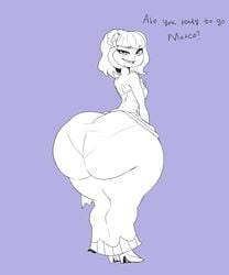 1girls ass_bigger_than_head ass_focus backboob ber00 biting_lip clothed dumptruck_ass female female_only huge_ass hyper_ass jackie_lynn_thomas looking_back name_drop solo star_vs_the_forces_of_evil straight_hair teasing thick_thighs underwear_visible_through_clothing