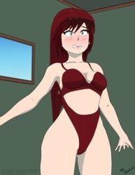 1girls atomic_wedgie blush embarrassed mrbragas red_panties ruby_rose rwby silver_eyes solo solo_female wedgie