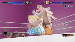 2girls 4k asdf9146 becky_(rumble_roses) camel_clutch feet femdom foot_fetish forced gameplay_mechanics garter_straps health_bar humiliation konami miss_spencer multiple_girls muriel_spencer nipples pantyhose rebecca_welsh rumble_roses shoes_removed smell smelling smelling_feet stink_lines submission trapped wrestling