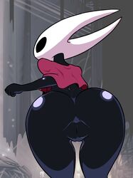 anonymouse ass black_body cloak hollow_knight hornet_(hollow_knight) solo solo_female tagme team_cherry