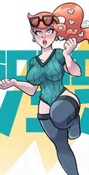 big_breasts bromojumbo eyewear_on_head pokemon pokemon_ss skin_tight skintight sonia_(pokemon) sunglasses_on_head