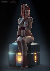 1girls 3d areolae big_breasts breasts brigitte female female_only large_breasts lootbox muscles muscular muscular_female nipples overwatch solo thick_thighs vgerotica