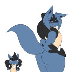 ass dart(dewwydartz) dewwydartz female female_focus furry hands_on_ass lucario may_(dewwydartz) pear_shaped pear_shaped_female pokemon pokemon_(species) tail thick_thighs