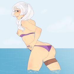 ass beach bikini breasts fire_emblem fire_emblem_awakening fire_emblem_heroes nipples ocean robin_(female)_(summer)_(fire_emblem) robin_(fire_emblem) robin_(fire_emblem)_(female) spicysiren swimwear tagme twintails wet