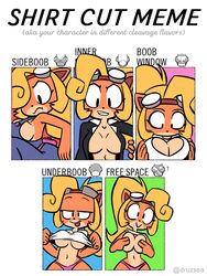 activision anthro belt boob_window breasts cleavage coco_bandicoot crash_(series) eyewear female fur furry meme panties shirt_cut_meme sideboob solo solo_female underboob yopy