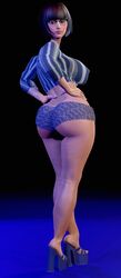 1girls 3d 3d_hentai_beauties ass big_breasts breasts brown_hair busty clothing female glasses hanna-barbera high_heels legs light-skinned_female light_skin nerd platform_heels red_hair scooby-doo short_hair thighs upper_body velma_dinkley voluptuous xalas