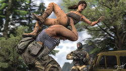 3d badgersfm broken_rape_victim lara_croft lara_croft_(survivor) peril thrown tomb_raider wrestling wrestlingryona