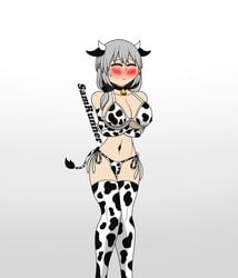 big_breasts breasts cow_bikini cow_girl cow_print female female_focus female_only large_breasts presenting samrunner small_waist solo solo_female solo_focus thick_thighs thighs uzaki-chan_wa_asobitai! uzaki_tsuki