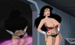 1girls annon ass_cleavage bimbo breasts busty butt_crack cleavage curvy dc_comics dcau diana_prince earrings eyeshadow gauntlets huge_breasts justice_league lipstick long_fingernails long_hair looking_at_viewer makeup muscular muscular_female nipple_bulge pawg show_style skimpy solo star_earrings style_parody tattoo thick_thighs tramp_stamp voluptuous wide_hips wonder_woman wonder_woman_(series)