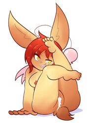 breasts cum cum_in_pussy cum_inside long_ears moogle nude red_hair rosetti wings yellow_eyes