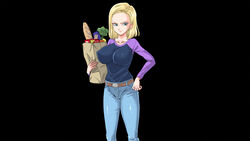 1girls alternate_version_available android_18 blonde_hair blue_eyes cameltoe cleavage curvy dragon_ball erect_nipples female huge_areolae huge_ass huge_breasts puffy_nipples shimofuritei short_hair thick_lips voluptuous wide_hips