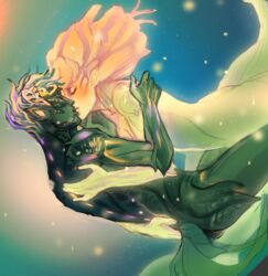 barelynsfw_(artist) bioluminescence guild_wars guild_wars_2 kissing mother_and_son pale_tree plant_girl sylvari trahearne