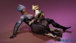 1boy 3d amgitz blender excalibur_(warframe) excalibur_prime_(warframe) faceless_male female larger_female lotus_(warframe) male missionary_position sex size_difference smaller_male straight tagme warframe