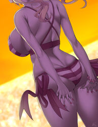 1girls 2021 alternate_costume alternate_hairstyle armpit_crease artist_signature ass ass_cheeks ass_focus ass_grab ass_shot back back_view backboob bare_legs bikini blonde_hair blurry_background bracelet breasts bubble_butt emperor facing_away fate/extella fate/extra fate/grand_order fate_(series) female female_focus female_only grabbing_own_ass hips huge_ass large_breasts long_hair looking_forward nail_polish nero_claudius_(fate) nero_claudius_(swimsuit_caster) outdoors painted_nails reaching_back red_nails royalty side-tie_bikini sideboob simple_background skindentation slim_waist standing striped_bikini sunset swimsuit thick_thighs thighs twintails uo_denim water wide_hips