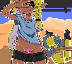 2d animal_humanoid animated anthro bad_censor censored cephalopod cephalopod_humanoid covering covering_face female female_only gif humanoid inkling inkling_girl mask_(marking) new_agent_3_(splatoon) nintendo pixel_art pointy_ears pseudo_hair sex_toy splatoon splatoon_(series) splatoon_2 splatoon_3 squid tentacle tentacle_hair veronika_(splatoon) vibrator vibrator_under_clothes yellow_eyes yellow_hair