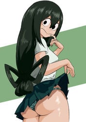 1girls ass froppy gakibaki my_hero_academia panties school_uniform schoolgirl tagme tsuyu_asui