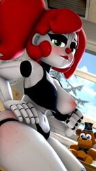 3d 3d_(artwork) baby_(fnafsl) bedroom bra breasts circus_baby circus_baby_(fnaf) five_nights_at_freddy's five_nights_at_freddy's:_sister_location freckles green_eyes huge_breasts huge_thighs jollyferret looking_at_viewer photoshop red_hair sister_location so87baby solo solo_female source_filmmaker summer_of_87_baby thighs thong