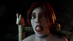 16:9_aspect_ratio 1girls 3d ball_gag bondage cd_projekt_red female female_only gag gagged high_resolution red_hair self_bondage solo solo_female the_witcher the_witcher_(series) the_witcher_2 the_witcher_3:_wild_hunt theropedude triss_merigold