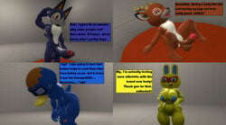 1girls 2020 3boys 3d 3d_(artwork) animal_crossing anthro beau_(animal_crossing) breasts derwin_(animal_crossing) duck erection female headhack male mira_(animal_crossing) nintendo nipples nude open_mouth part_10 penis pussy rover_(animal_crossing) sfm testicles