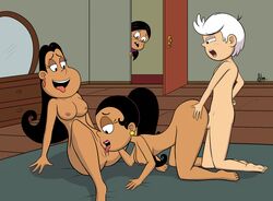 1boy 2girls atnog big_breasts big_penis carlota_casagrande curvaceous curvy dark-skinned_female female frida_puga_casagrande light-skinned_male lincoln_loud male penetration ronnie_anne_santiago sandwiched straight_hair the_casagrandes the_loud_house threesome voluptuous