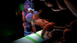 3boys anal anal_penetration anal_pounding anal_sex animated animatronic anthro anthro_on_anthro anthro_penetrated ass bear bonnie_(fnaf) dark_background deep_throat five_nights_at_freddy's forced fox foxy_(fnaf) freddy_(fnaf) funny furry furry_only gag gagging_noise gay genitals living_machine male male/male/male male_only mammal no_cheeks open_mouth oral oral_penetration oral_sex rabbit rape robot robot_humanoid see-through see-through_cheeks sfm_king short sound source_filmmaker throat_fuck throat_noise throat_pounding trio video video_games