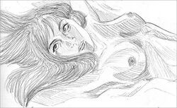 asian asian_female breasts cho_chang eyes female female_only hair harry_potter lips long_hair looking_away lying monochrome nipples nude nude_female nudity on_back open_eyes rough_sketch sexyharryspecs side_view sketch small_breasts traditional_media_(artwork)