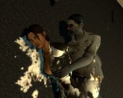 1girls 3d blue_eyes brown_hair bukkake common_infected_(l4d) cum female fucked_silly garry's_mod infected left_4_dead male monster spooning zoey_(left_4_dead) zombie