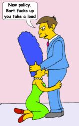 animated clothes color fellatio female human humanoid insertion male marge_simpson oral penis seymour_skinner side_view straight the_simpsons