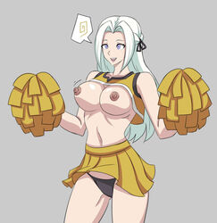 1girls black_eyelashes black_panties breasts breasts_out breasts_out_of_clothes cheerleader cheerleader_outfit cheerleader_uniform clueless dancing edelgard_von_hresvelg electrickronos eyebrows eyelashes female female_only fire_emblem fire_emblem:_three_houses hair hair_ribbon happy hypnosis lavender_eyes long_hair mind_control nintendo nintendo_switch nose pom-poms pom_poms short_yellow_skirt smile smiling solo solo_female solo_focus source_request straight_hair teeth thighs underskirt underwear white_eyebrows white_hair yellow_pom_poms yellow_skirt yellow_topwear