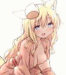 1girls animal_ear_fluff animal_ears animated anthro blinking blonde_hair blue_eyes blush breast_grab breasts closed_eyes cute cute_fang disembodied_limb fang fox_ears fox_girl fox_tail grabbing head_pat humanoid japanese_clothes kimono long_hair looking_at_viewer loop medium_breasts mp4 natsu_no_koucha no_sound open_clothes open_kimono open_mouth original petting pov pov_eye_contact tail tail_wagging video wholesome